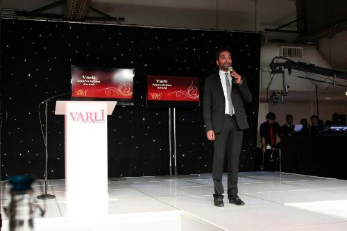 November 15, 2012: Actor Manu Narayan co-hosts the First Annual Varli Culinary Awards at The Altman Building in New York City. Photo by Lia Chang