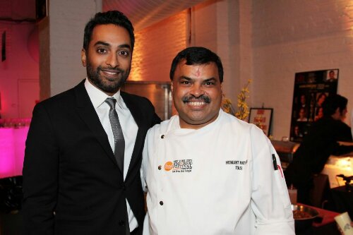 November 15, 2012: Actor Manu Narayan, co-host of the First Annual Varli Culinary Awards with Master Chef Hemanth Mathur of Tulsi Restaurant, at The Altman Building in New York City. Photo by Lia Chang